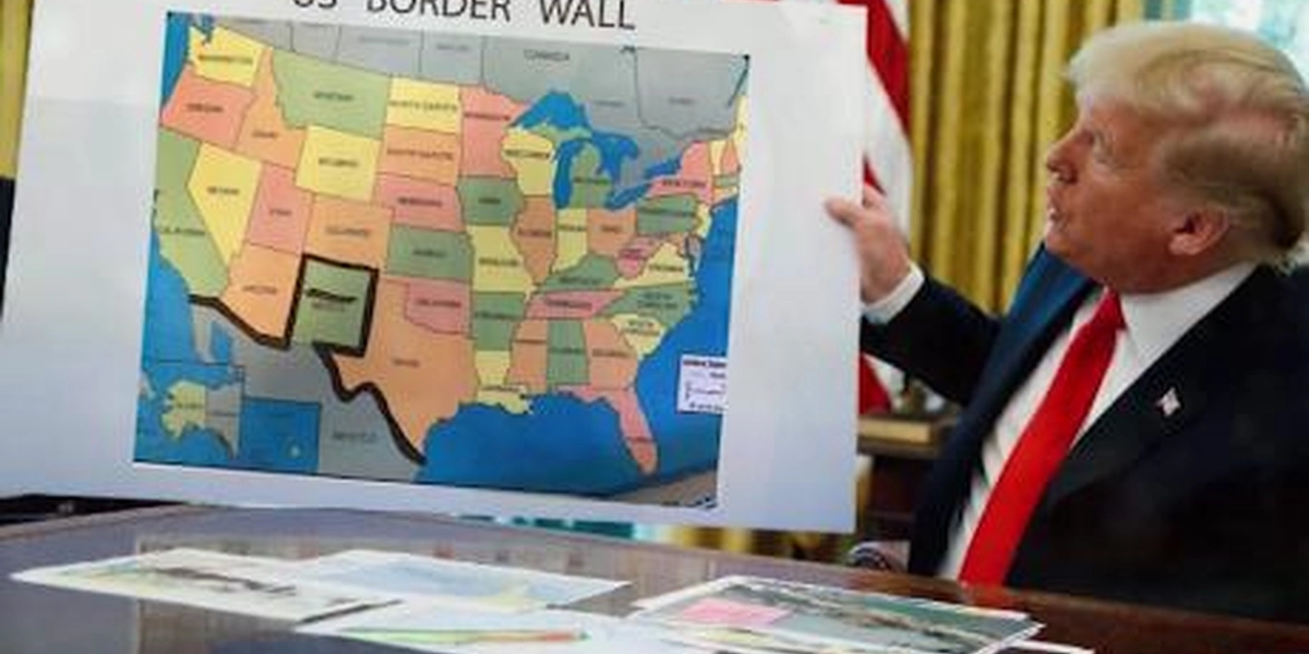 Trump afirma que Estados Unidos está construyendo un muro en Colorado, a 370 millas de la frontera con México